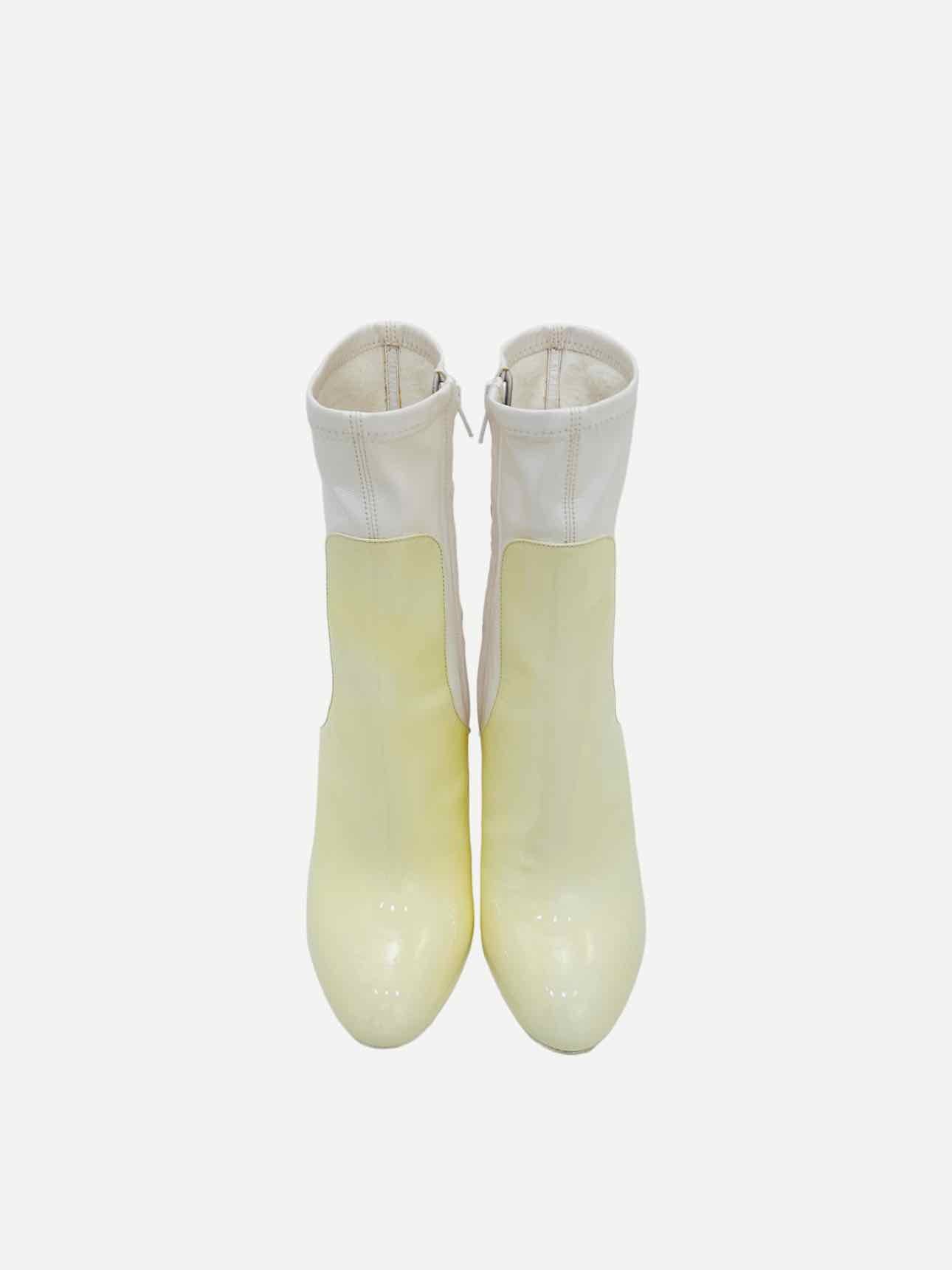 LOUIS VUITTON Two Tone Off-white Ankle Boots 37