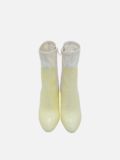 LOUIS VUITTON Two Tone Off-white Ankle Boots 37