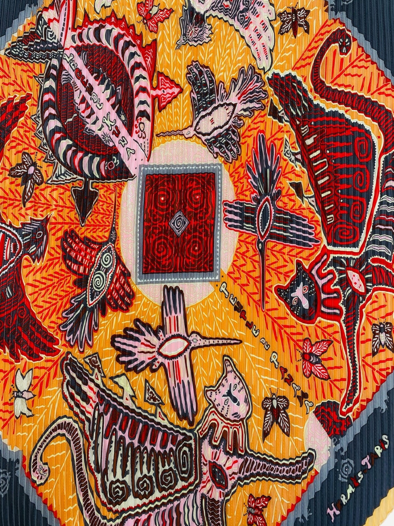 HERMES Legende Kuna Orange Multicolor Scarf