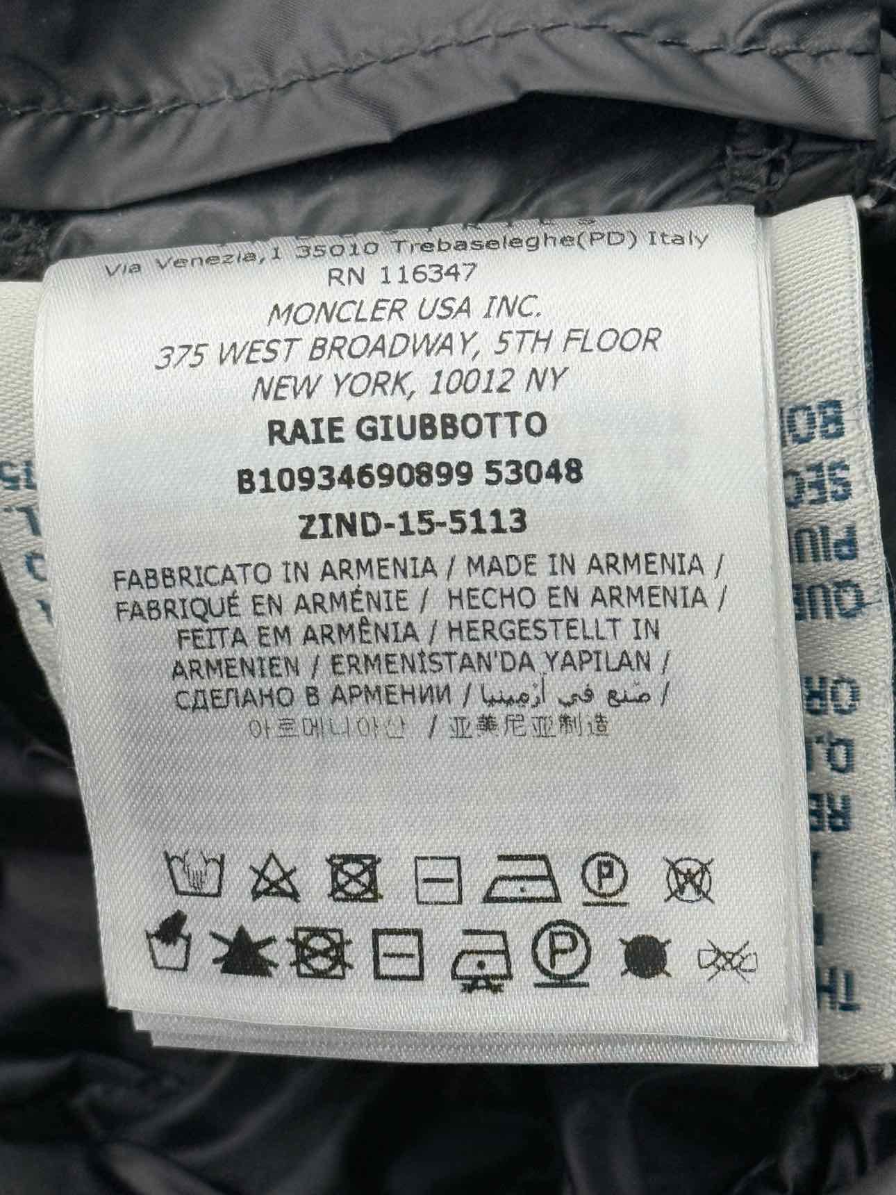 MONCLER Black Quilted Size US 0 Jacket