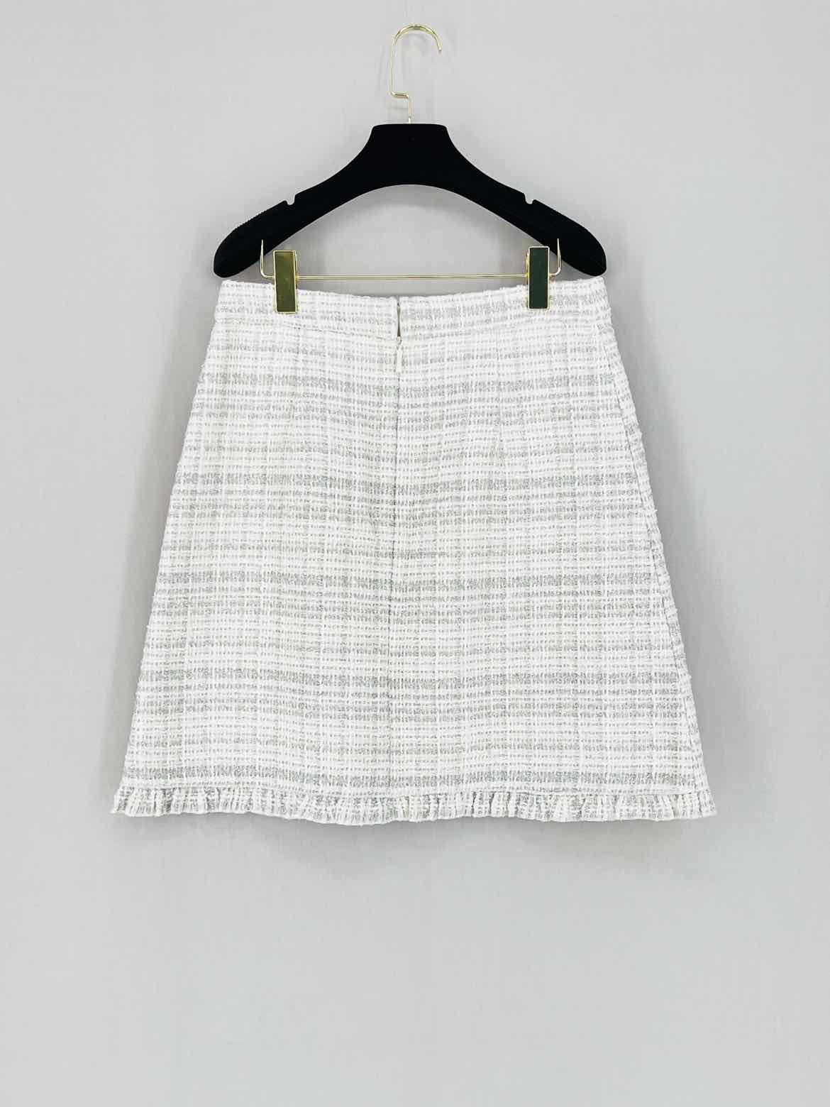 KATE SPADE Silver & White Size US 10 Mini Skirt