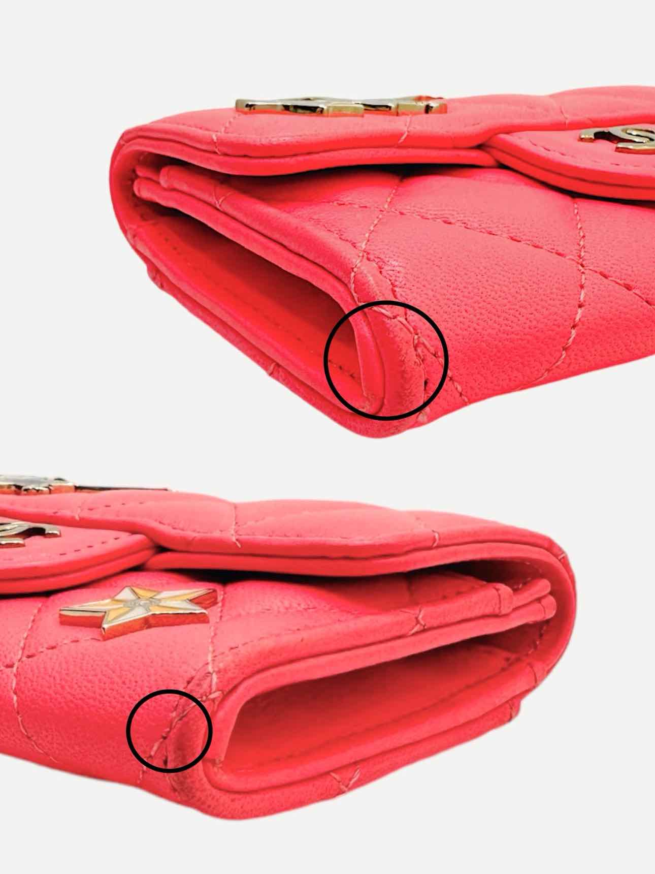 CHANEL Pink Quilted Card Holder