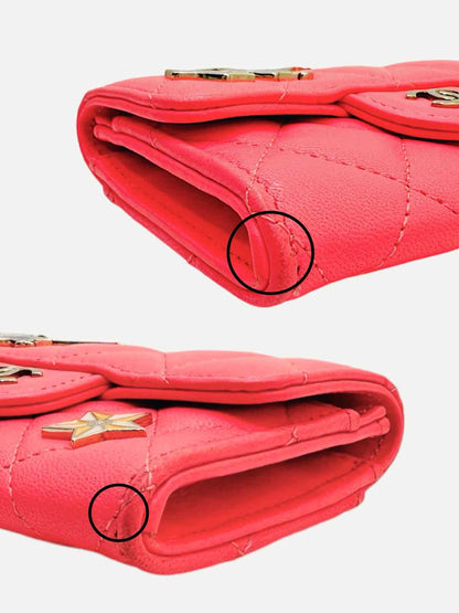 CHANEL Pink Quilted Card Holder