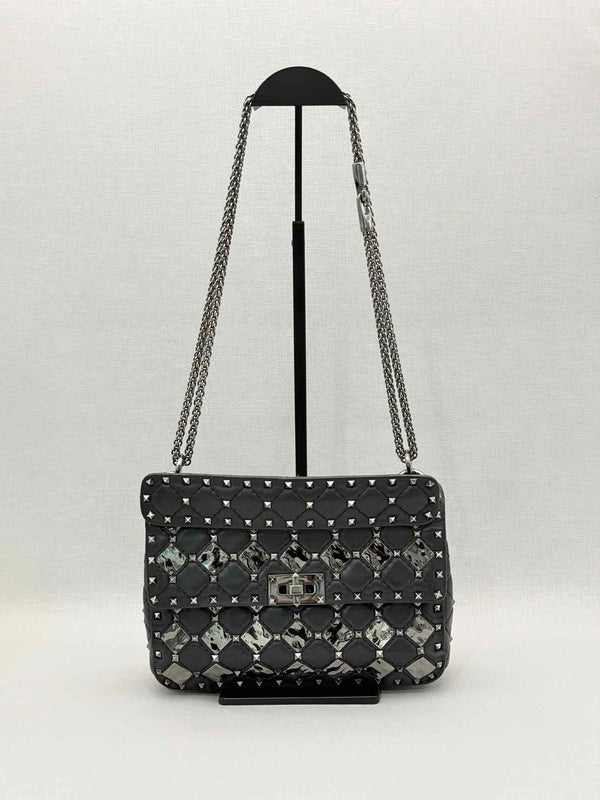 VALENTINO Rockstud Spike Black Shoulder Bag