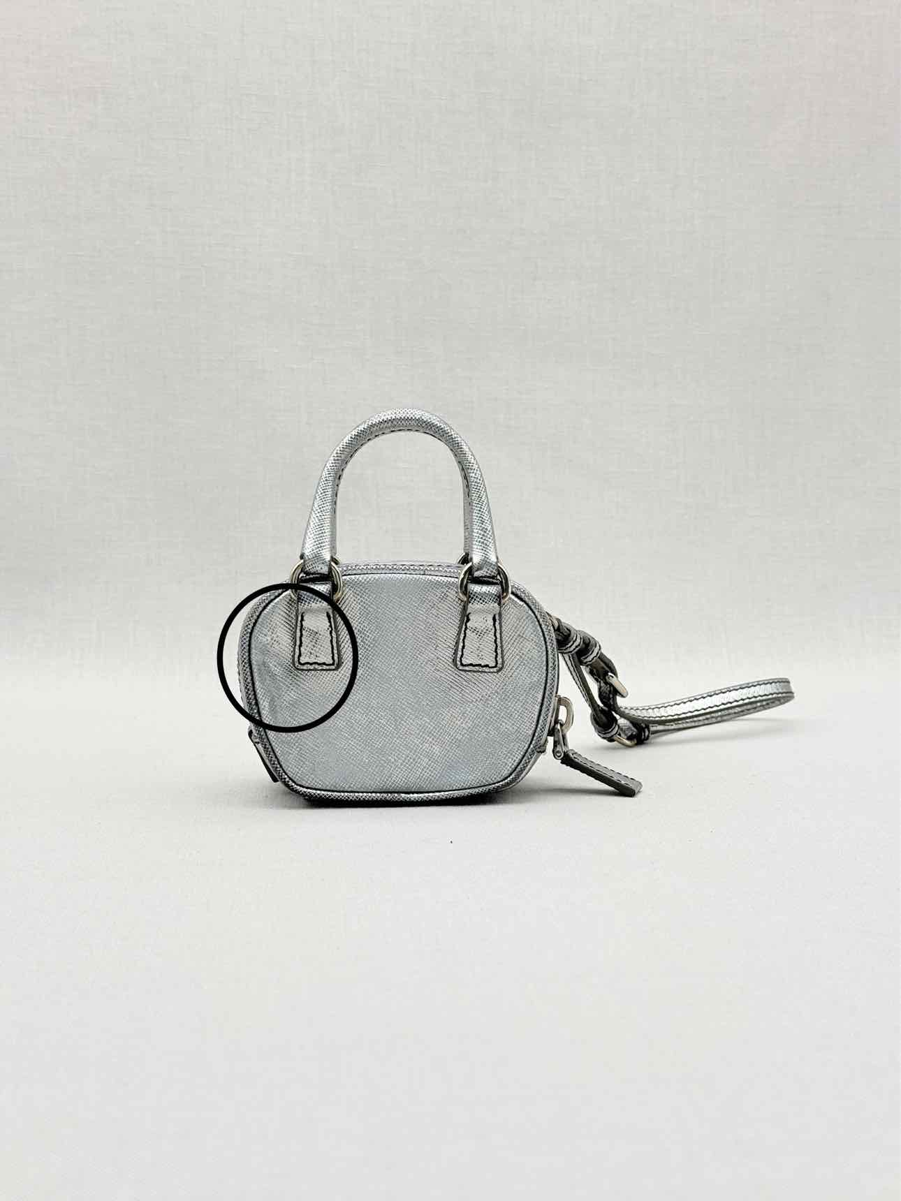 PRADA Metallic Silver Bag Charm