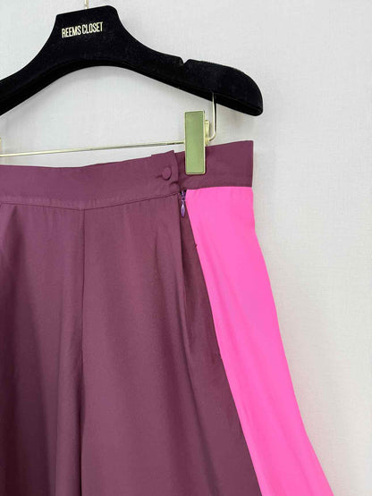 TALLER MARMO Pink & Burgundy Colorblock Size US 6 Pants