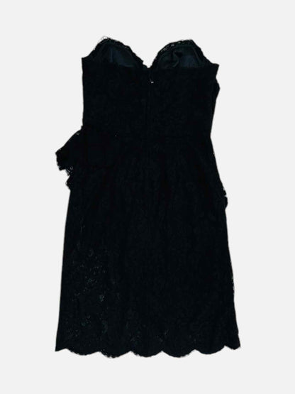 DOLCE & GABBANA Black Lace Size US 14 Knee Length Dress