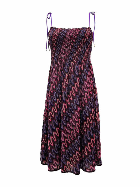 MISSONI MARE Burgundy & Purple Size US 6 Short Dress