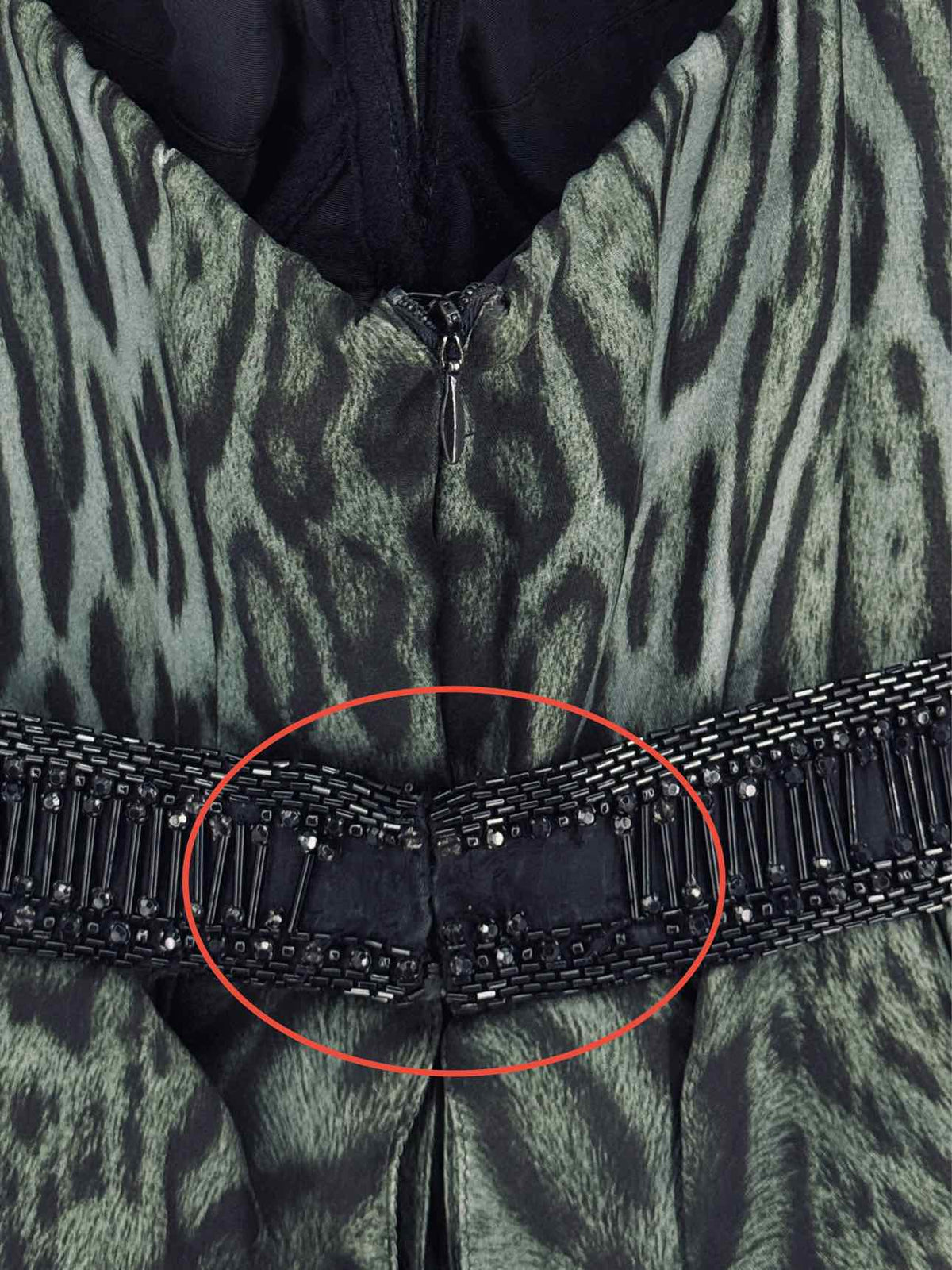 ROBERTO CAVALLI Green & Black Size US 4 Short Dress