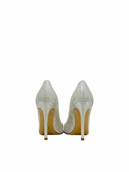 GIANVITO ROSSI Metallic Silver Pumps