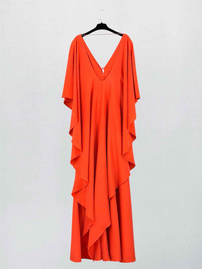 HALSTON Orange Size Medium Long Dress