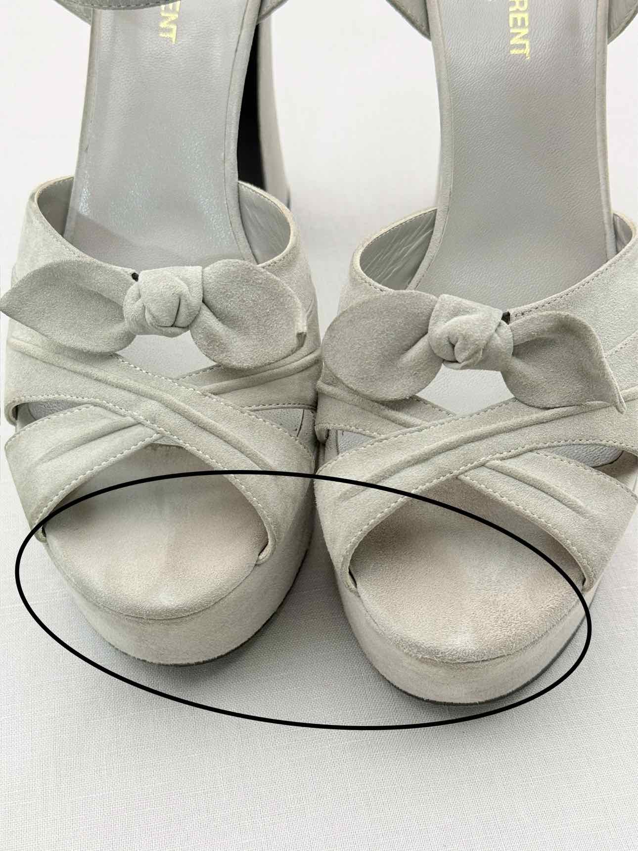 SAINT LAURENT Candy Grey Size EU 40 Platform Sandals