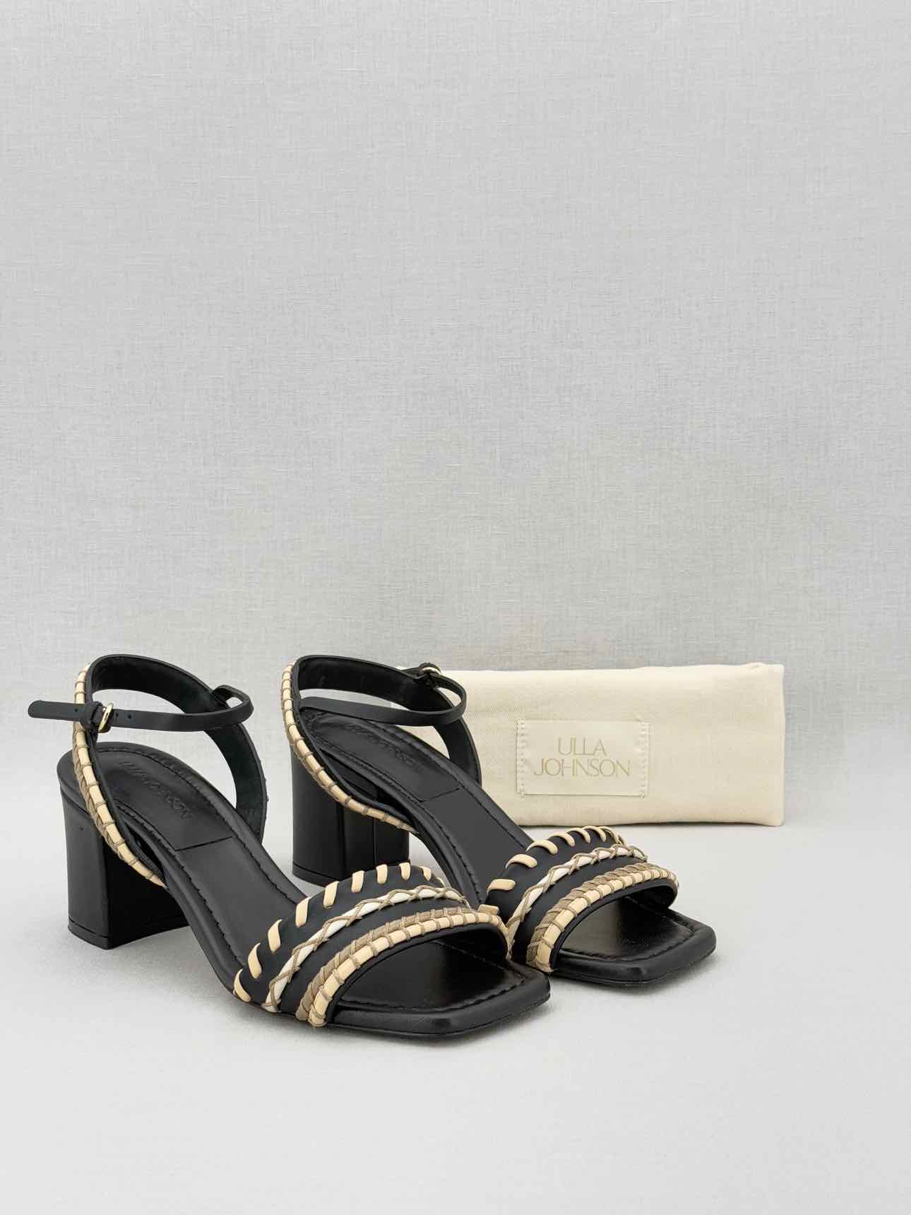 ULLA JOHNSON Black & Beige Size EU 39 Heeled Sandals