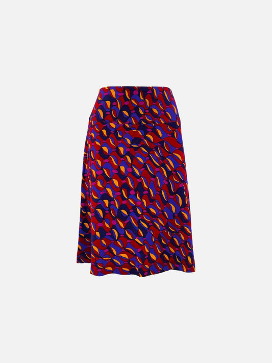 ENOLAH Aline Purple Multicolor Knee Length Skirt