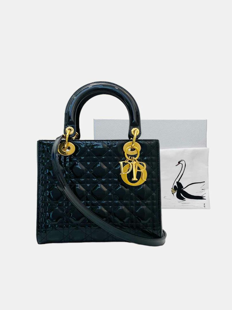 DIOR Lady Dior Black Cannage Top Handle