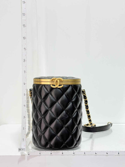 CHANEL Crown Box Black Quilted Vanity Case
