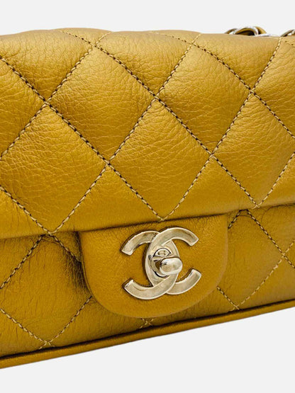 CHANEL East West Flap Bronze Quilted Shoulder Bag