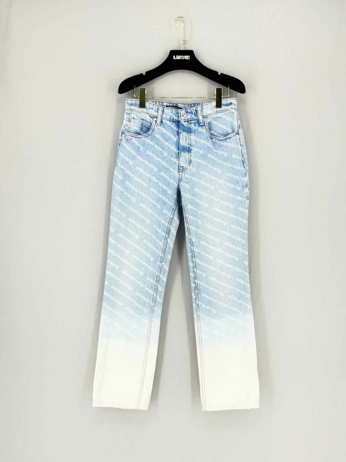 ALEXANDER WANG Ombre Logo Blue Size 26 Jeans