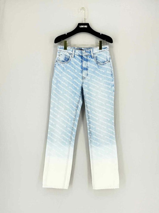 ALEXANDER WANG Ombre Logo Blue Size 26 Jeans