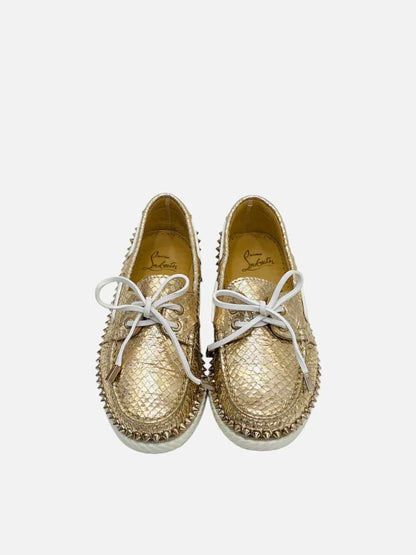 CHRISTIAN LOUBOUTIN Steckel Metallic Gold Loafers