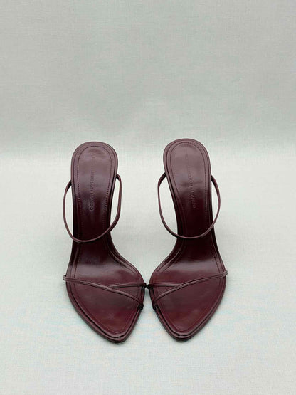 MANGO Burgundy Strappy Size EU 38 Heeled Sandals