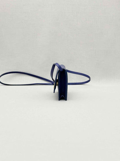 JACQUEMUS Mini Le Bello Blue Lizard Embossed Crossbody