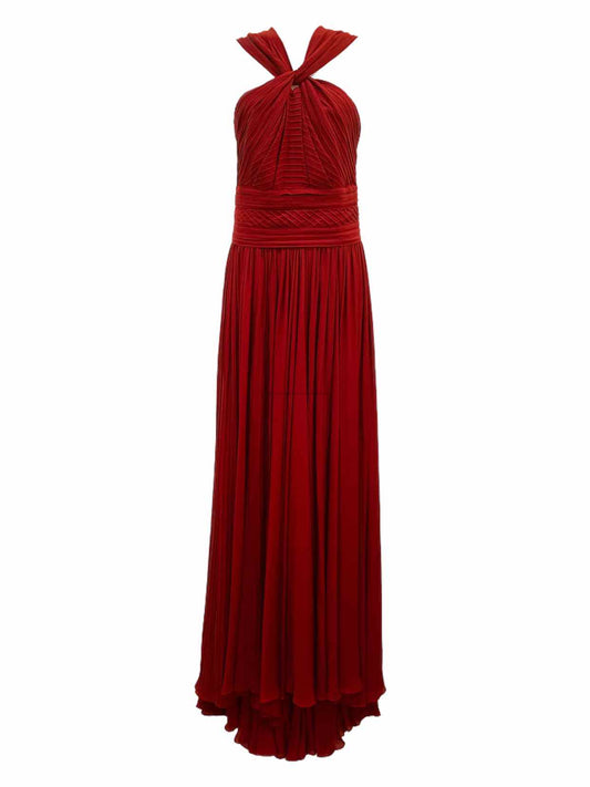 ELIE SAAB Open Back Burgundy Size US 6 Long Dress