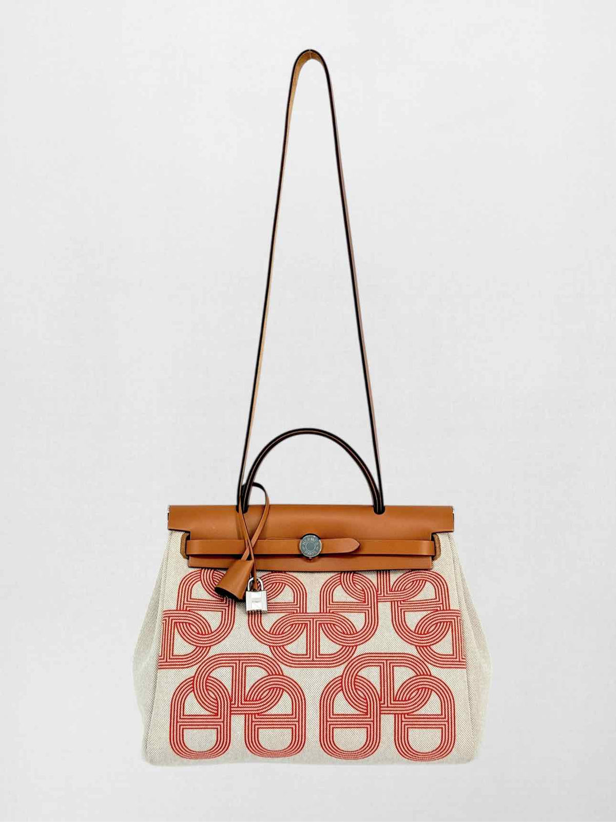 HERMES Herbag Zip 31 Ecru Fauve Top Handle