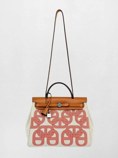 HERMES Herbag Zip 31 Ecru Fauve Top Handle