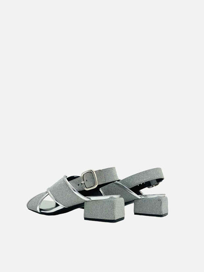 MARNI Metallic Silver Heeled Sandals