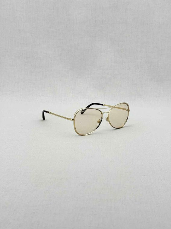 CHANEL Gold Tone Sunglasses
