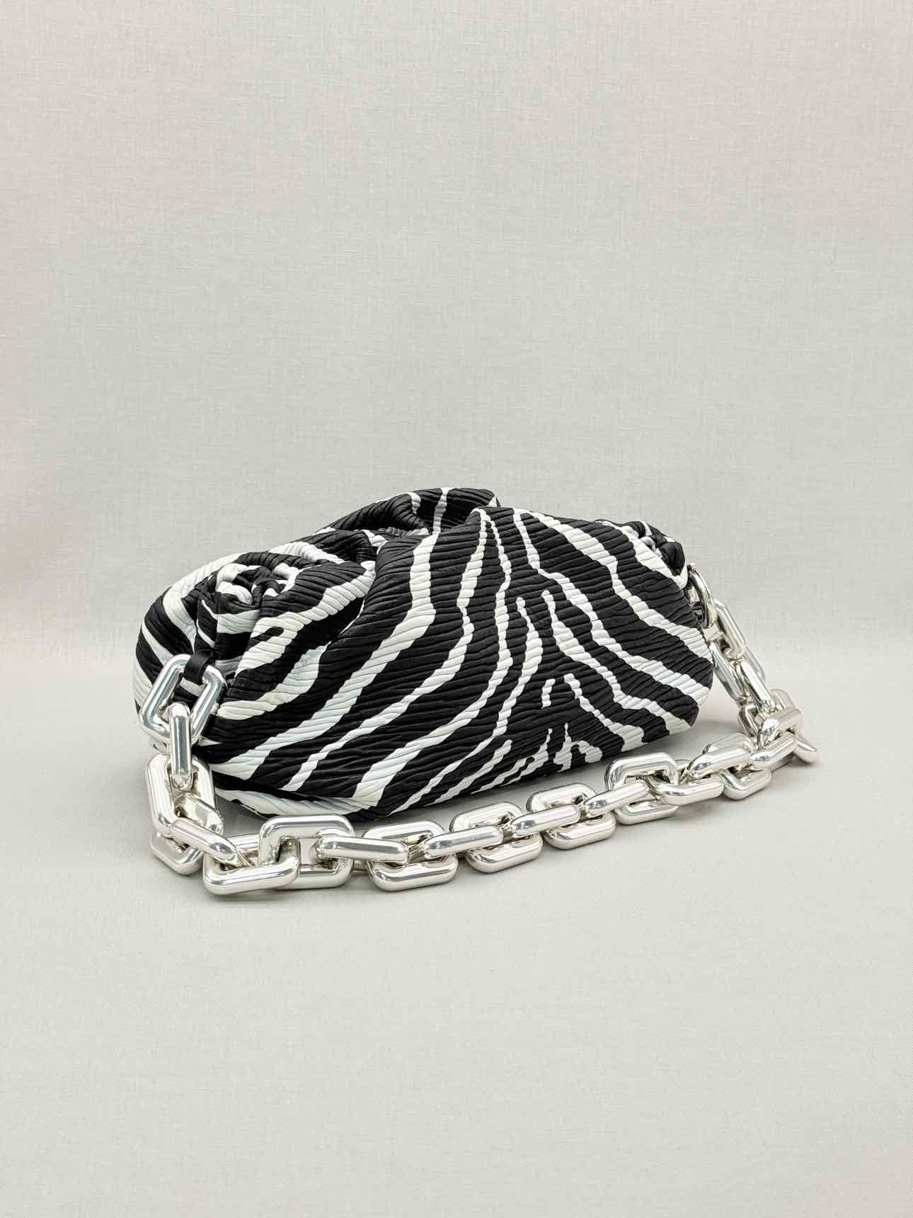 BOTTEGA VENETA Black & White Zebra Stripe Shoulder Bag