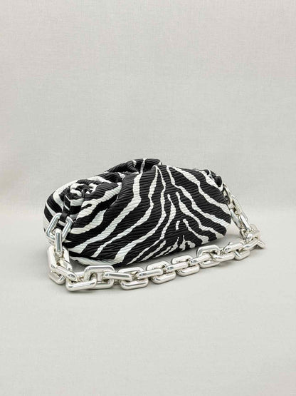 BOTTEGA VENETA Black & White Zebra Stripe Shoulder Bag