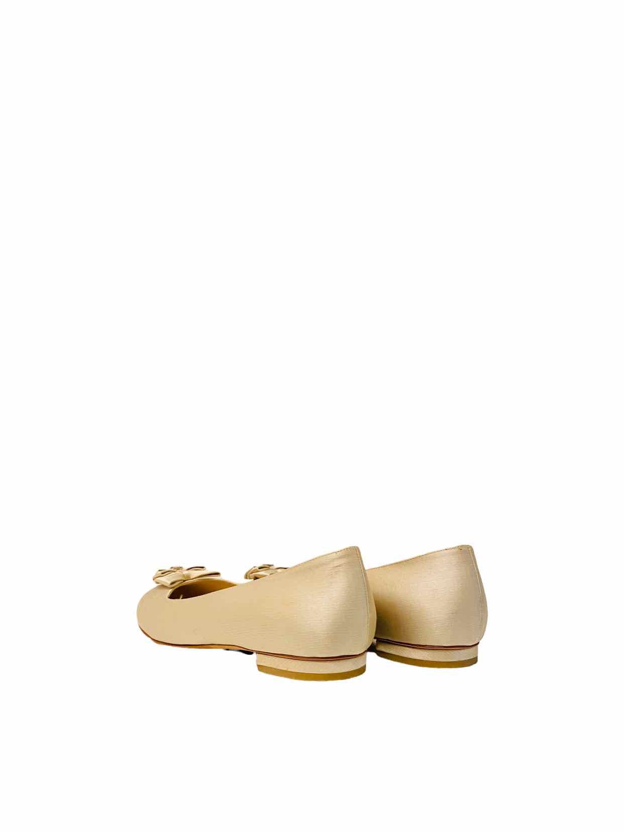 CHANEL CC Gold Ballet Flats 37.5