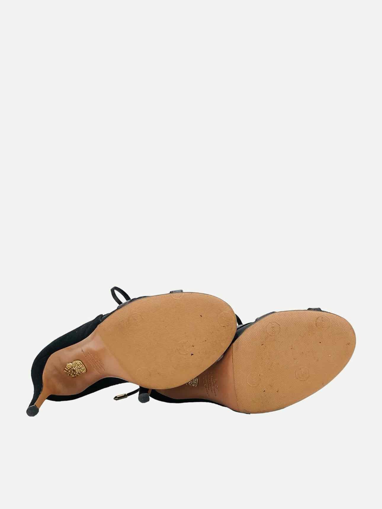 AQUAZZURA Lace Up Black Size EU 35.5 Heeled Sandals