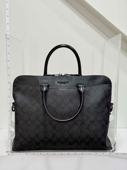 COACH Beckett Slim Black Signature Laptop Bag