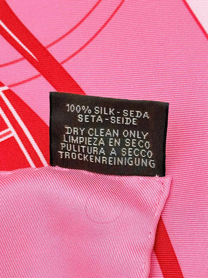 HERMES Pink Classic Carriage &amp; Crest Scarf
