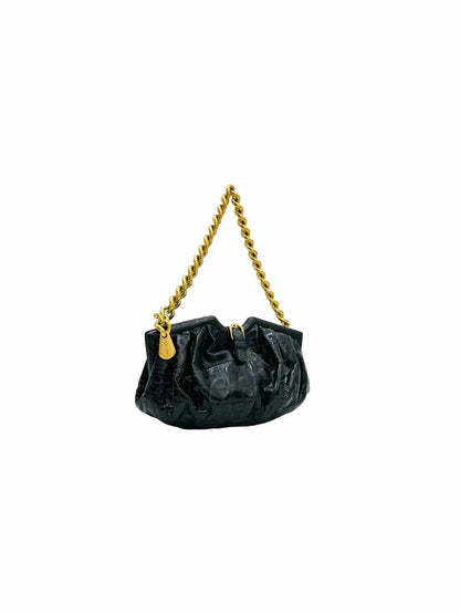 JIMMY CHOO Chunky Chain Black Shoulder Bag