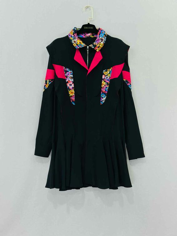 STELLA MCCARTNEY Black Multicolor Size US 4 Short Dress