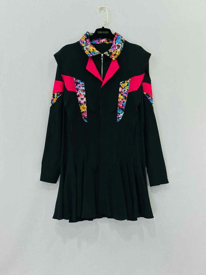 STELLA MCCARTNEY Black Multicolor Size US 4 Short Dress