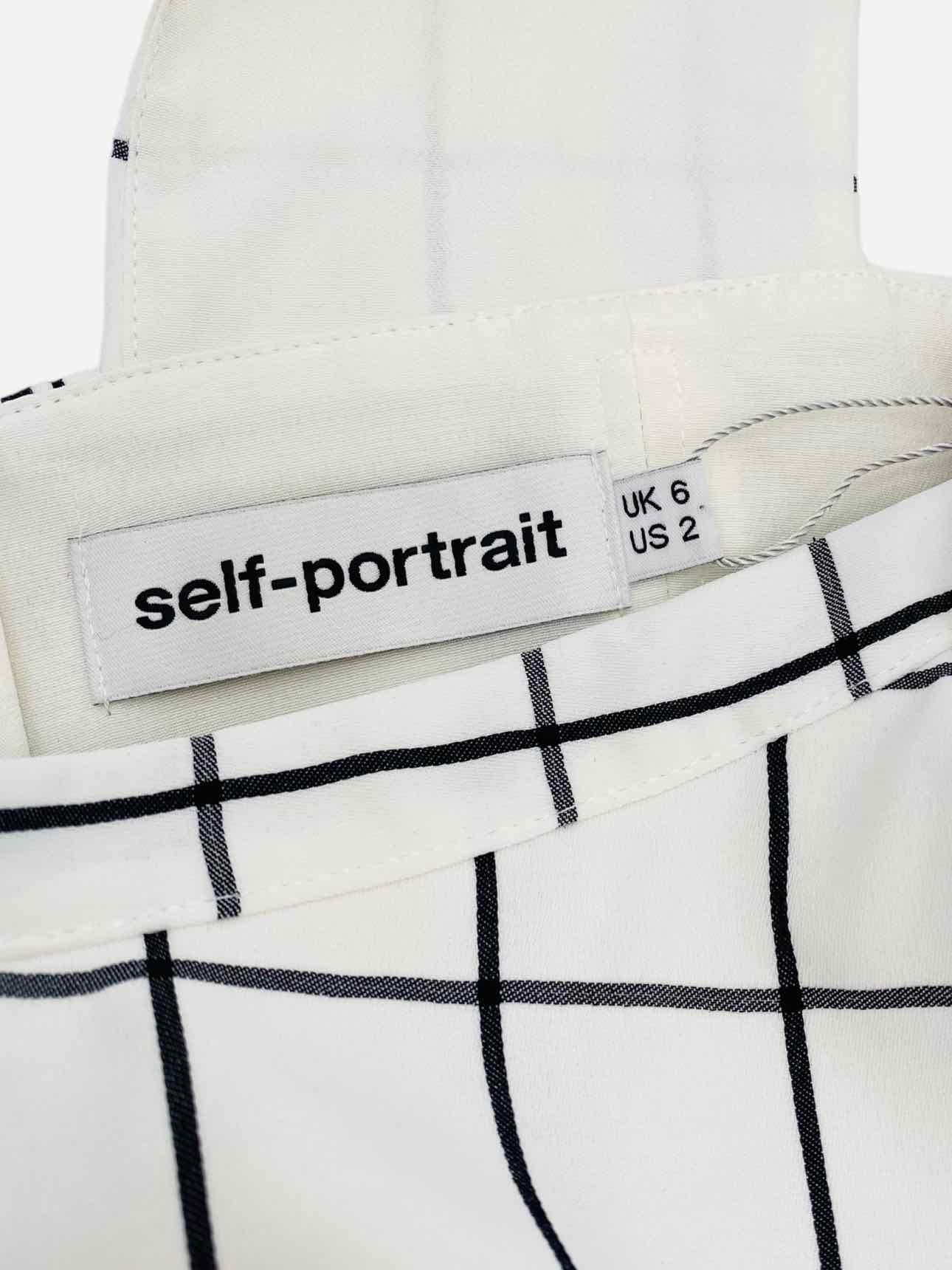 SELF-PORTRAIT Mini White w/ Black Mini Dress US2