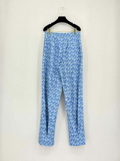 FENDI Chambray Blue Cursive Logo Size US 6 Pants