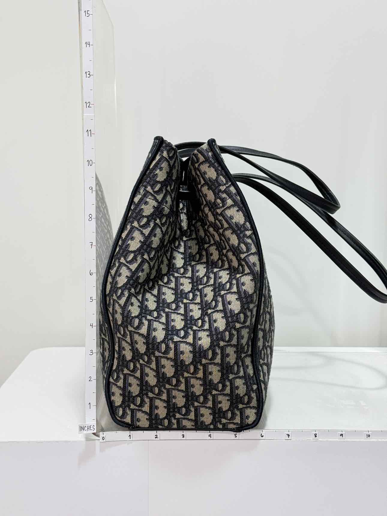 DIOR Promenade Blue & Beige Oblique Jacquard Tote Bag