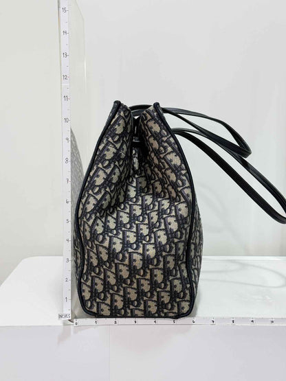 DIOR Promenade Blue & Beige Oblique Jacquard Tote Bag