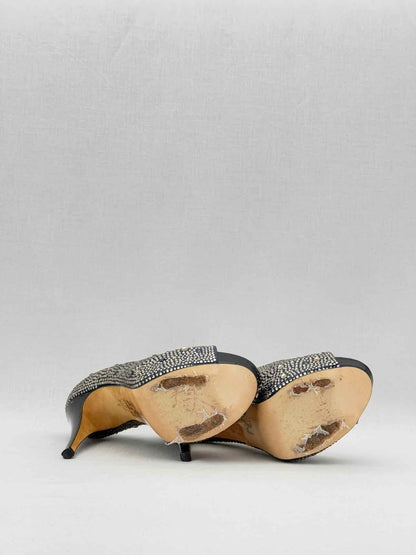 GINA Black Swarovski Embellished Size EU 40 Pumps