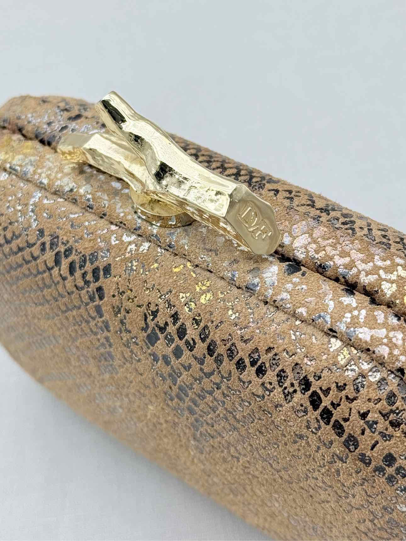 DVF Lytton Minaudière Metallic Gold Clutch