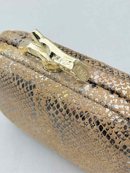 DVF Lytton Minaudière Metallic Gold Clutch