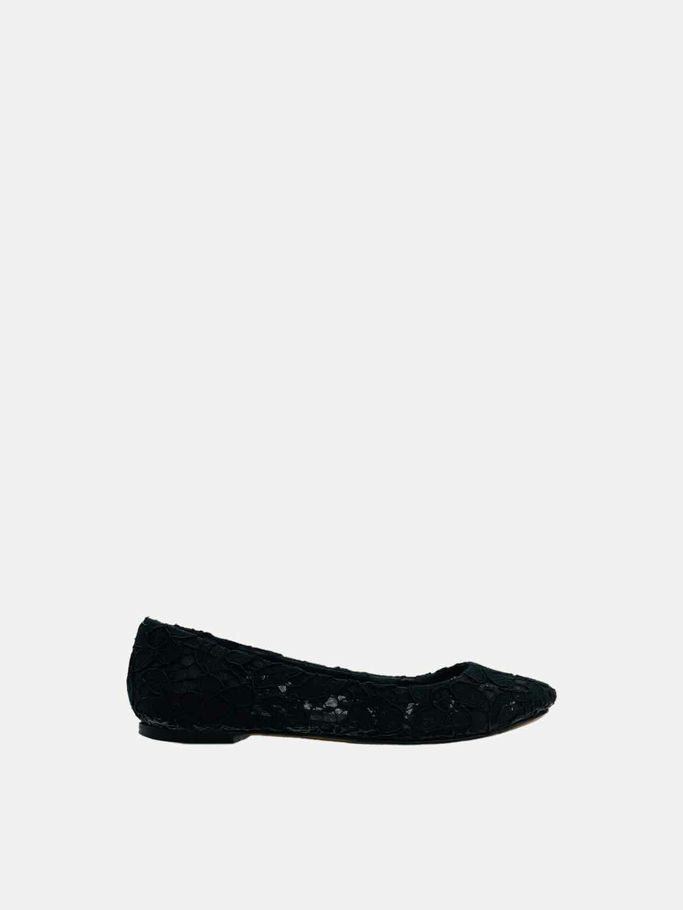 DOLCE & GABBANA Lace Black Ballet Flats 35.5