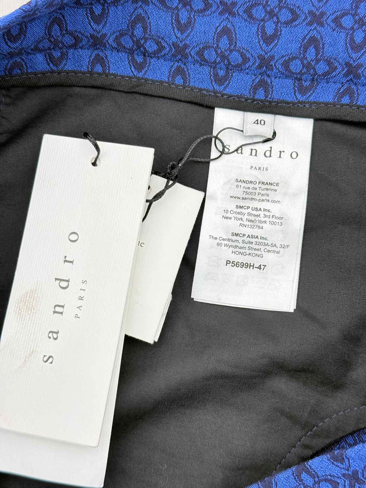 SANDRO Amparo Blue Jacquard Size US 8 Pants
