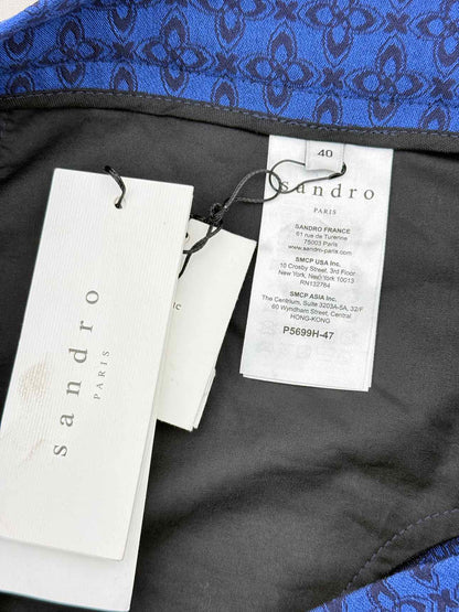 SANDRO Amparo Blue Jacquard Size US 8 Pants